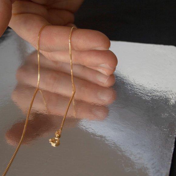 18K Gold Plated Chain Necklace, Twisted Rope Chain, Herringbone Necklace, Snake - Picture 7 of 15